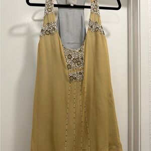 Saivana Mustard Embellished Tank Top